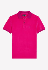 Vilebrequin Terry Polo T-shirt in Cotton Blend Pink PAFC1Q00-157