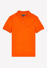 Vilebrequin Terry Polo T-shirt in Cotton Blend Orange PAFC1Q00-195