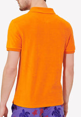 Vilebrequin Terry Polo T-shirt in Cotton Blend Orange PAFC1Q00-195