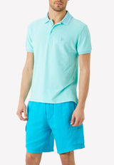 Vilebrequin Terry Polo T-shirt in Cotton Blend Light blue PAFC1Q00-333