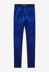 Tom Ford Logo Waistband Leggings in Velvet Blue PAJ121-FAX699 HB720