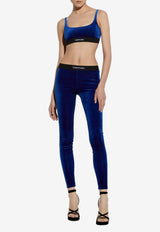 Tom Ford Logo Waistband Leggings in Velvet Blue PAJ121-FAX699 HB720