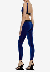 Tom Ford Logo Waistband Leggings in Velvet Blue PAJ121-FAX699 HB720