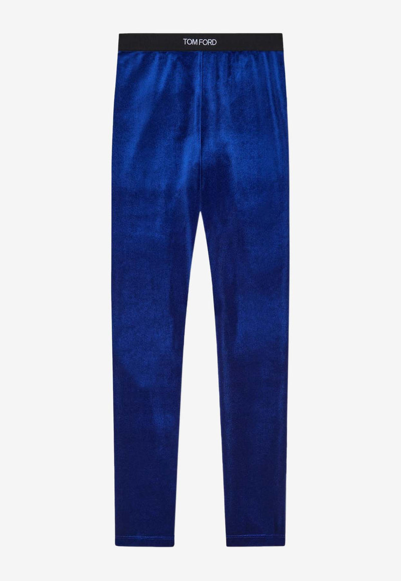 Tom Ford Logo Waistband Leggings in Velvet Blue PAJ121-FAX699 HB720