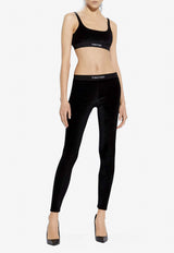 Tom Ford Logo-Waistband Velvet Leggings Black PAJ121-FAX699 LB999