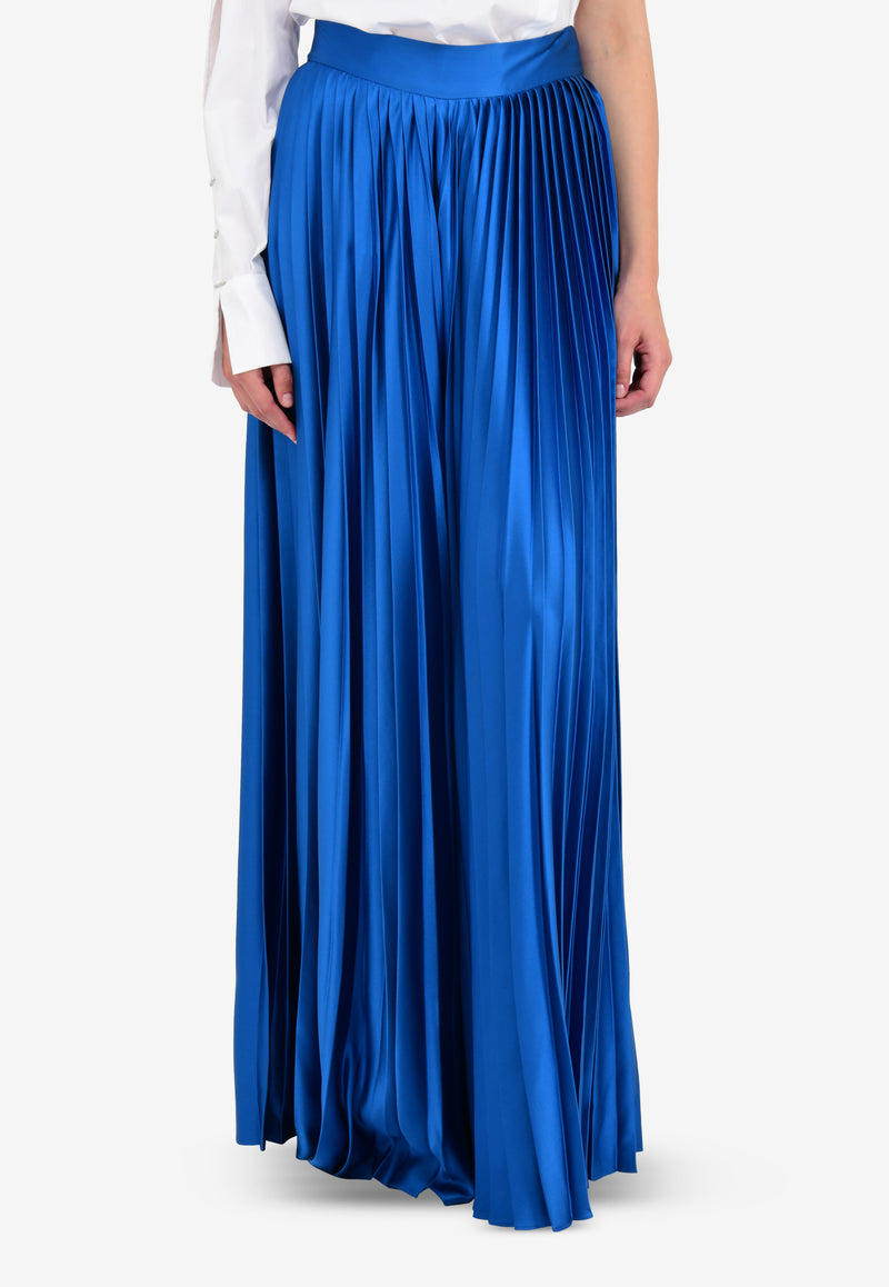 Prabal Gurung Blue Pleated Palazzo Pants S17P04-CM