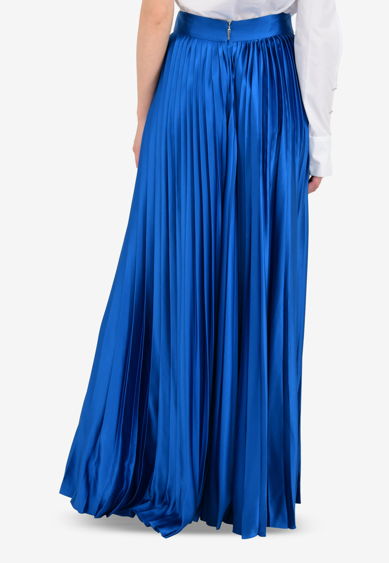 Prabal Gurung Blue Pleated Palazzo Pants S17P04-CM