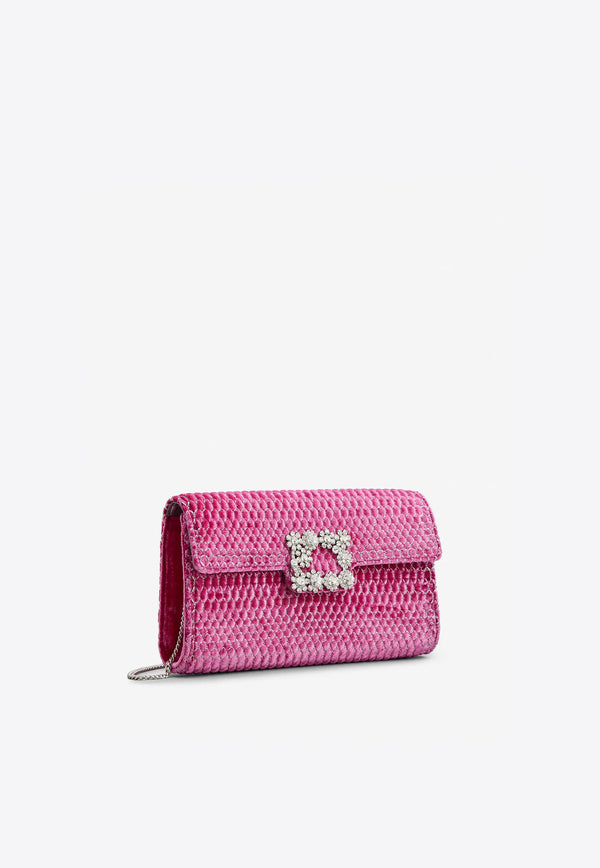 Roger Vivier Flower Strass Illusion Clutch Pink RBWAMFDD200LVD4914 4914