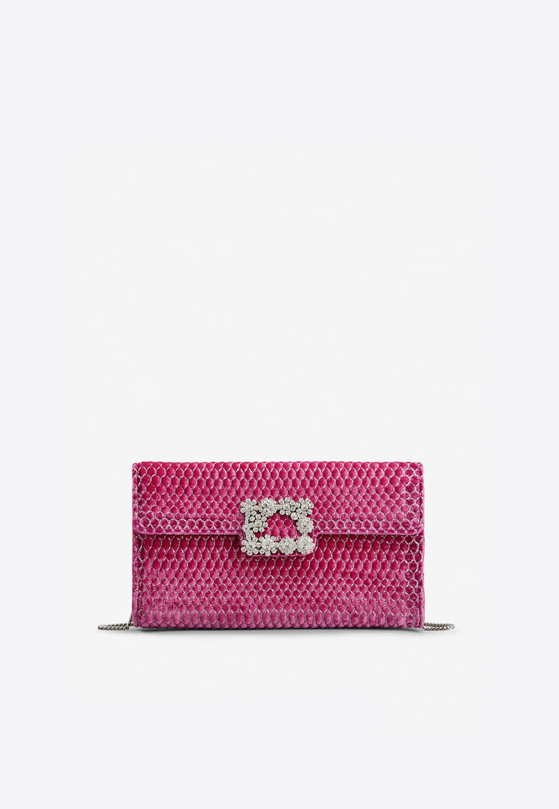 Roger Vivier Flower Strass Illusion Clutch Pink RBWAMFDD200LVD4914 4914