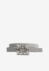 Roger Vivier Broche Vivier Buckle Glitter Belt Silver RCWC0AO0000JO1B200 B200