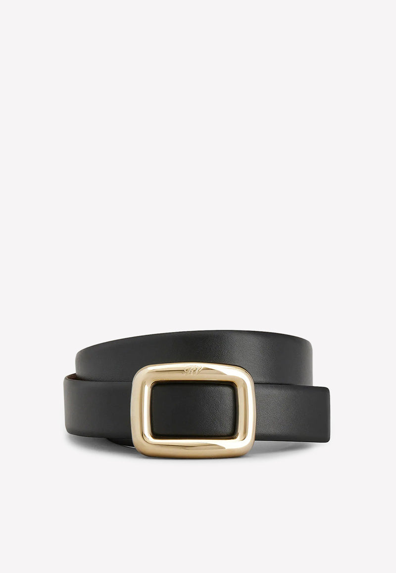 Roger Vivier Viv
 Choc Metal Buckle Belt in Leather Black RCWC0BF0100MU50KN4 VITELLO VENICE BAS