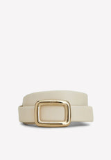 Roger Vivier Viv
 Choc Metal Buckle Belt in Leather White RCWC0BF0100MU51J27 VITELLO VENICE BAS