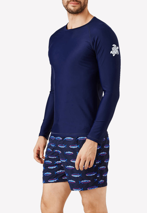 Vilebrequin Printed Spandex Rash Guard Blue REGC0R35-390