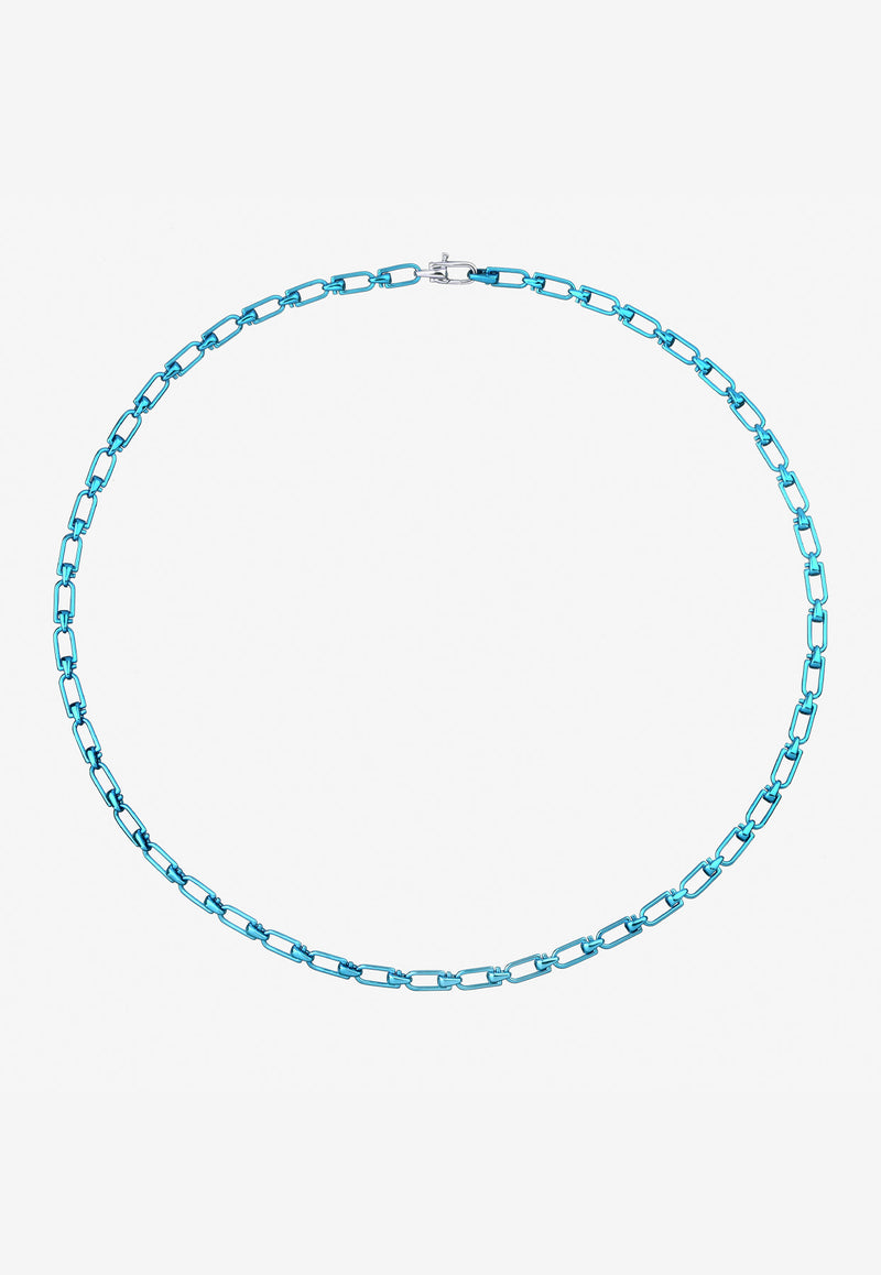 EÉRA Special Order - Reine Silver Necklace Light Blue RENEME13S3