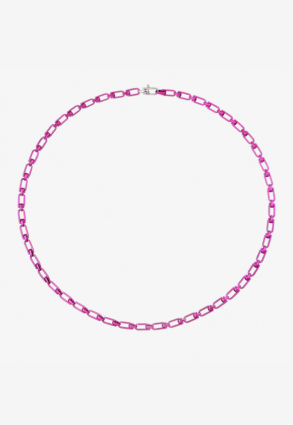 EÉRA Special Order - Reine Silver Necklace Fuchsia RENEME14S3