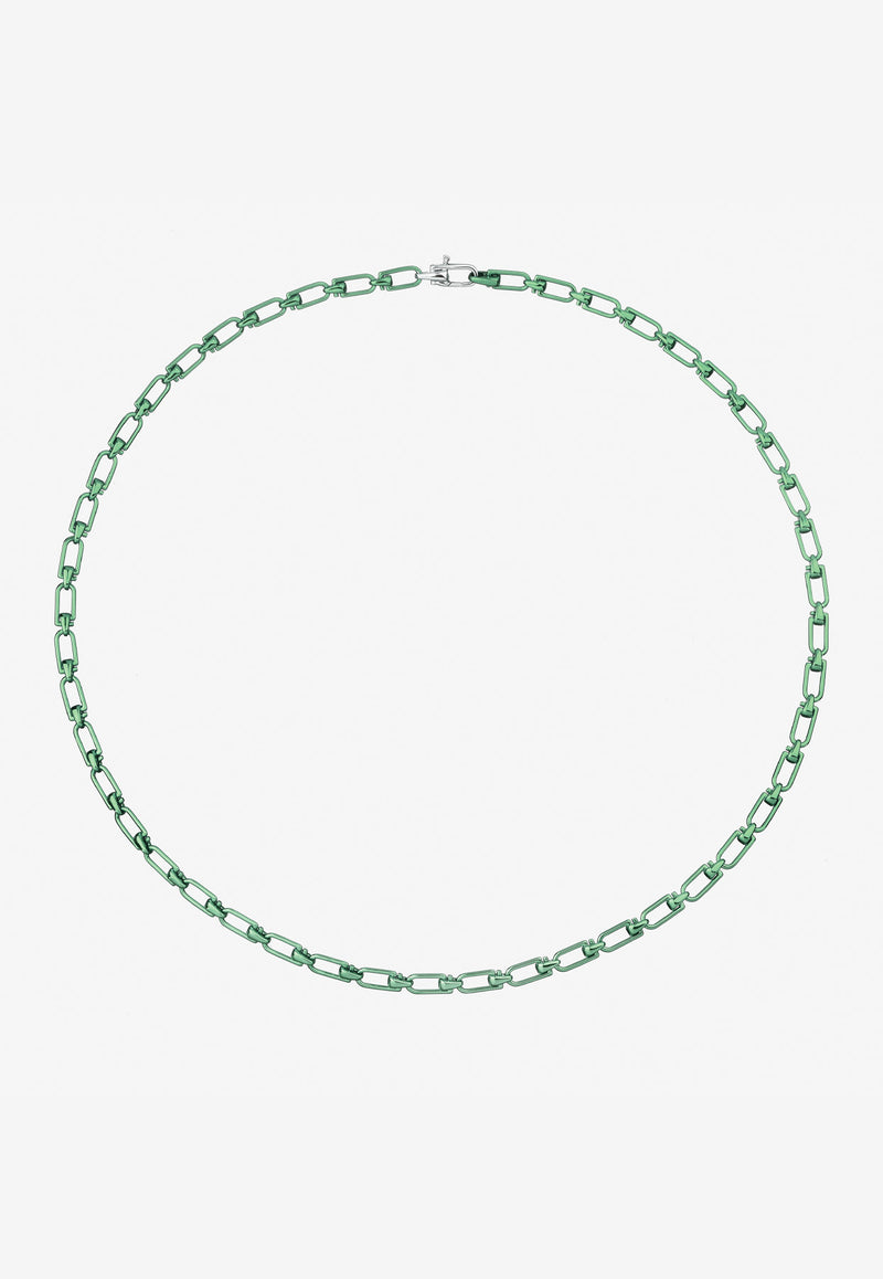 EÉRA Special Order - Reine Silver Necklace Green RENEME15S3