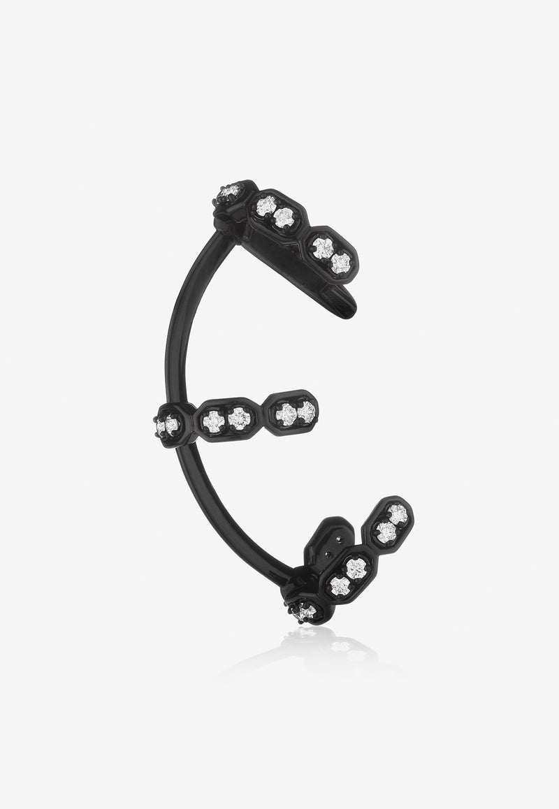 EÉRA Special Order - Roma 18-karat Black Gold Earcuff with Diamonds Black RMECME09U1