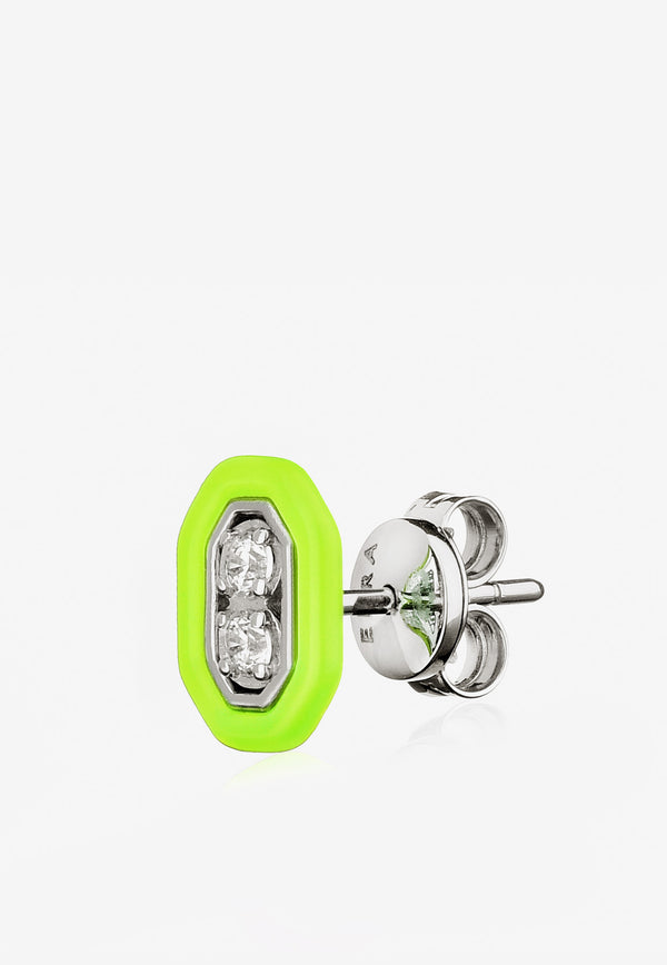 EÉRA Special Order - Roma Diamond Stud Earring in 18-karat White Gold Green RMEREN16U5