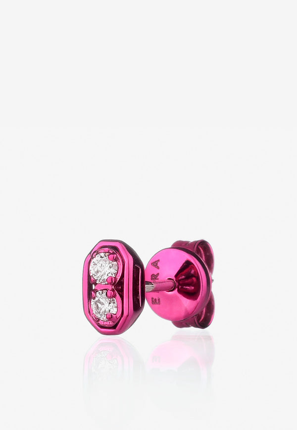 EÉRA Special Order - Roma Diamond Stud Earring in 18-karat White Gold Fuchsia RMERME14U4