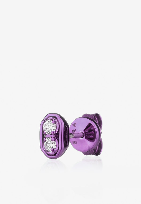 EÉRA Special Order - Roma Diamond Stud Earring in 18-karat White Gold Purple RMERME11U4