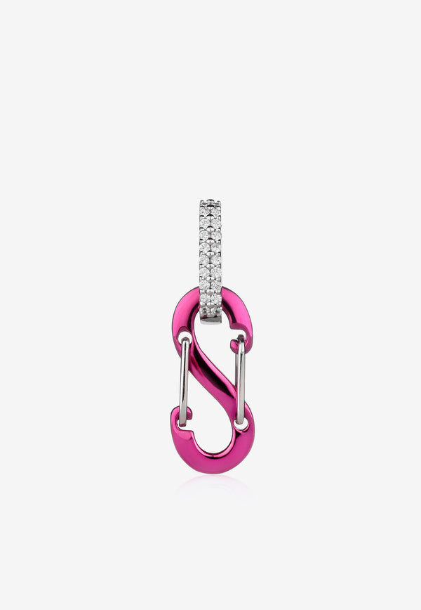 EÉRA Special Order - Small Romy Single Earring in 18-karat White Gold Fuchsia ROERME14S1