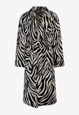 Tom Ford Zebra Print Bathrobe with TF Embroidery Monochrome RSL001-FMC030S23 XLBJB