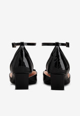 Roger Vivier Belle Vivier 45 Lacquered Buckle Pumps in Patent Leather RVW00633310D1PB999 B999 Black