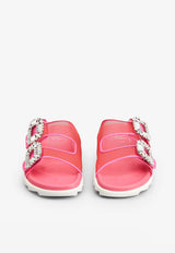 Roger Vivier Slidy Viv
 Strass Buckle Sandals Pink RVW45834360O8I0VQ2 0VQ2