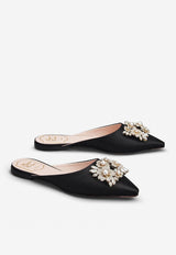 Roger Vivier Bouquet Strass Flat Mules Black RVW50233520RS0B999 B999