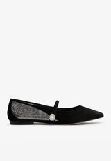 Roger Vivier Pointed-Toe Ballerina Flats Black RVW50234660MYPB999 B999