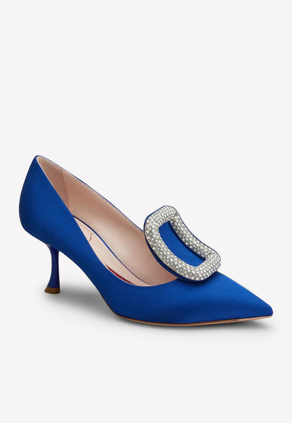 Viv
 Choc 60 Strass Buckle Pumps in Satin Roger Vivier RVW61832590RS0U606 Blue