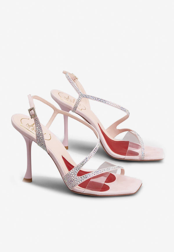 Roger Vivier I Love Vivier 100 Crystal Embellished Sandals RVW62235490S6L1U14 1U14 Pink