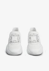 Roger Vivier Viv
 Run Light Crystal Embellished Buckle Sneakers RVW63731340QPSB001 B001 White