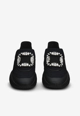 Roger Vivier Viv
 Run Light Crystal Embellished Buckle Sneakers RVW63731340QPSB999 B999 Black