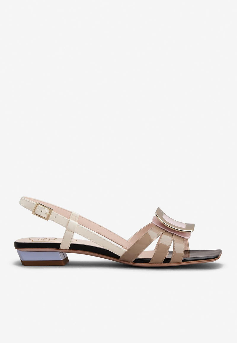 Roger Vivier Belle Vivier Metal Buckle Sandals in Patent Leather RVW69532620D1PKT25 KT25 Multicolor