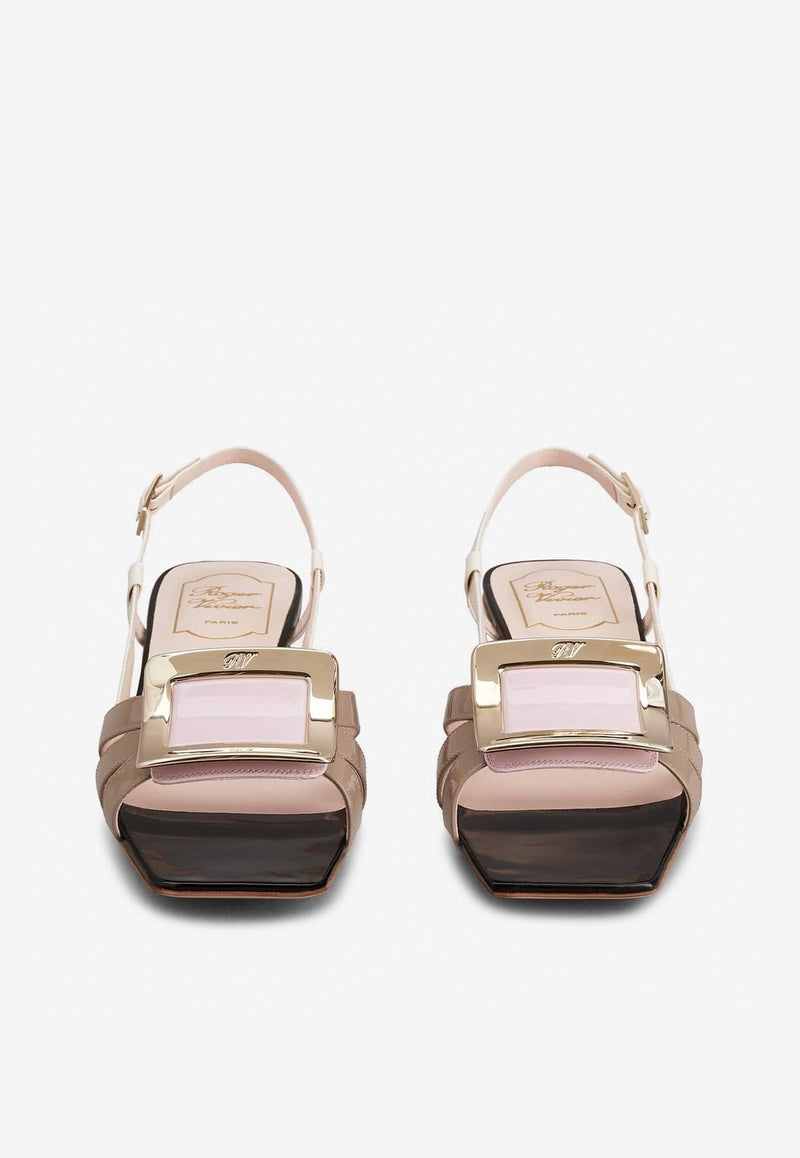 Roger Vivier Belle Vivier Metal Buckle Sandals in Patent Leather RVW69532620D1PKT25 KT25 Multicolor