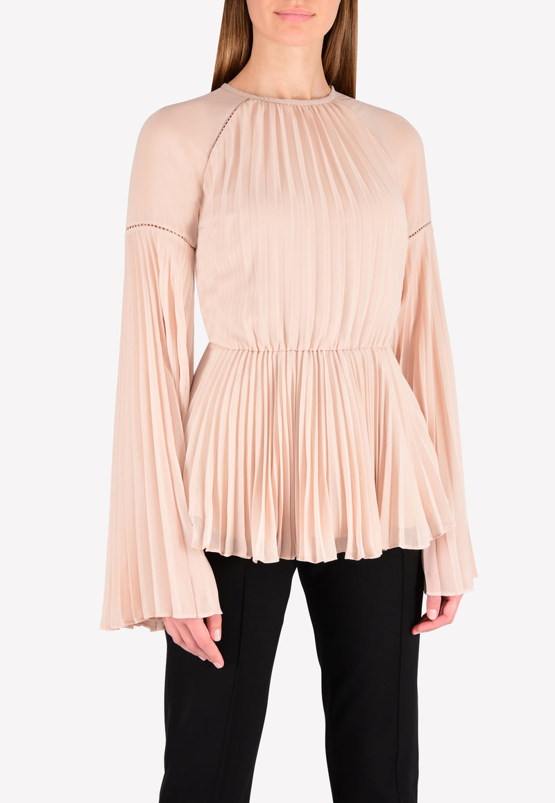 Rachel Gilbert Pink Nyla Pleated Fit &amp; Flare Top 17AWRG30055.DST