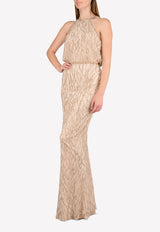 Rachel Gilbert Nude Toriana Sequined Gown 17SSRG60325.POW