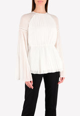 Rachel Gilbert White Nyla Pleated Fit &amp; Flare Top 17AWRG30055.IVO