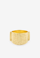 Djihan 18-karat Yellow Gold Textured Ring Gold Rin-67