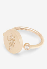 Intisars Me Oh Me Pearly Off-White Luminous 18K Rose Gold Diamond Ring White