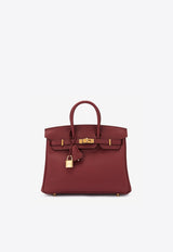 Birkin 25 in Rouge Vif Jonathan with Gold Hardware