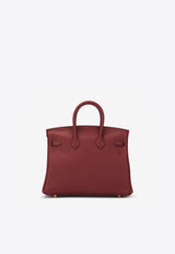 Birkin 25 in Rouge Vif Jonathan with Gold Hardware