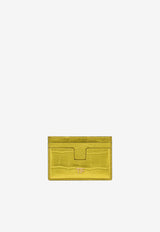 Tom Ford TF Cardholder in Metallic Croc Embossed Leather S0250-LCL348G 1Y003 Yellow