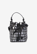 Tom Ford Mini Bucket Bag in Croc Embossed Leather S0421-LGO043R 3GN07 Silver