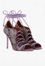 Malone Souliers Savannah 100 Animal Print Sandals in Leather Lilac SAVANNAH 100-109 LILAC/LILAC