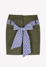 Double Waist Shorts with Dotted Belt Strap