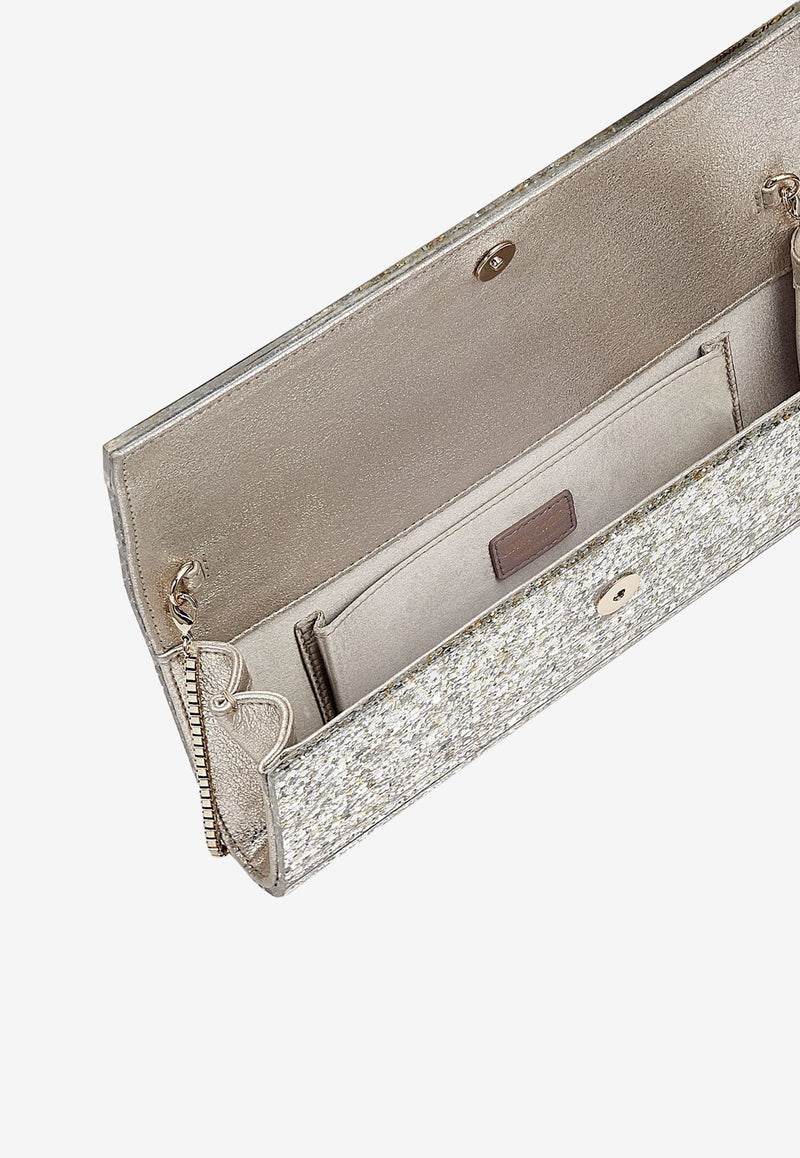 Jimmy Choo Sweetie Glittered Clutch Bag SWEETIE COC CHAMPAGNE