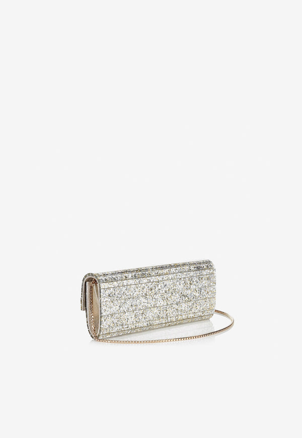 Jimmy Choo Sweetie Glittered Clutch Bag SWEETIE COC CHAMPAGNE