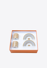 Hermes Mosaique Au 24 Tea Cup and Saucer - Set of 2 Gold 026016P